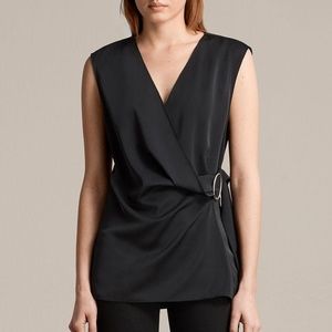 All Saints Callie Wrap Top NWT